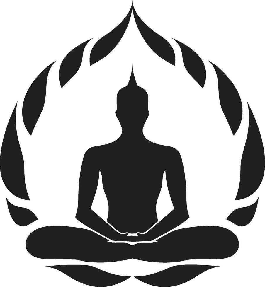 stralend rust yoga vrouw embleem in vector bedachtzaam beweging zwart logo met yoga vrouw silhouet