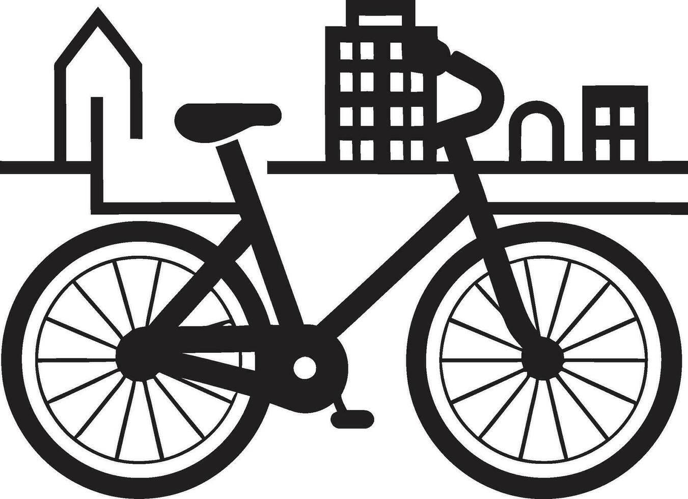 metropolis beweging fiets vector embleem pedaal harmonie stad fiets icoon illustratie