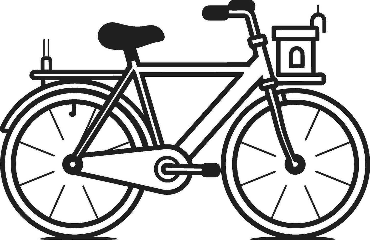 stadsgezicht spinnen fiets logo illustratie trappen door stad- iconisch fiets beeld vector