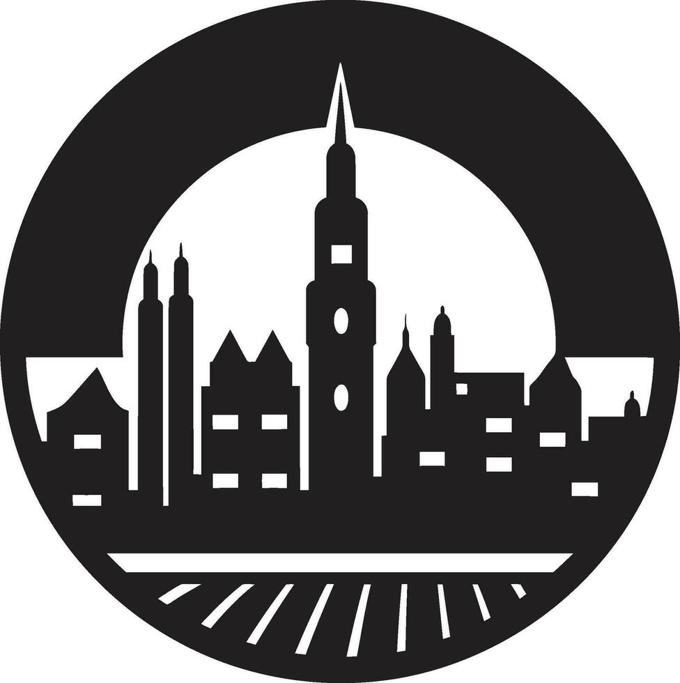 metropolis mozaïeken gebouwen logo ontwerp stadsgezicht charme iconisch horizon beeld vector