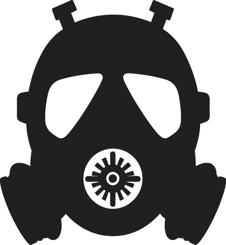 ebbehout schildwacht zwart gas- masker logo ontwerp stygiaan beschermer vector gas- masker icoon symbool