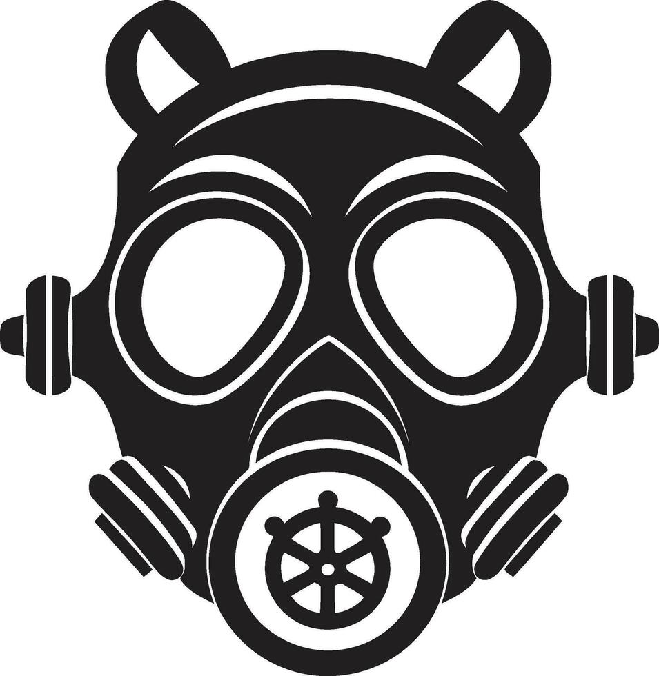 onyx verdediger zwart gas- masker logo icoon obsidiaan voogd gas- masker vector symbool