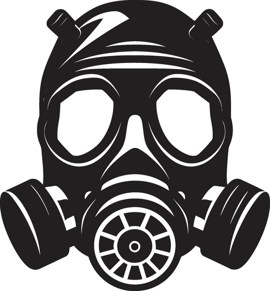 obsidiaan kijker zwart gas- masker logo symbool overschaduwd redder gas- masker vector embleem