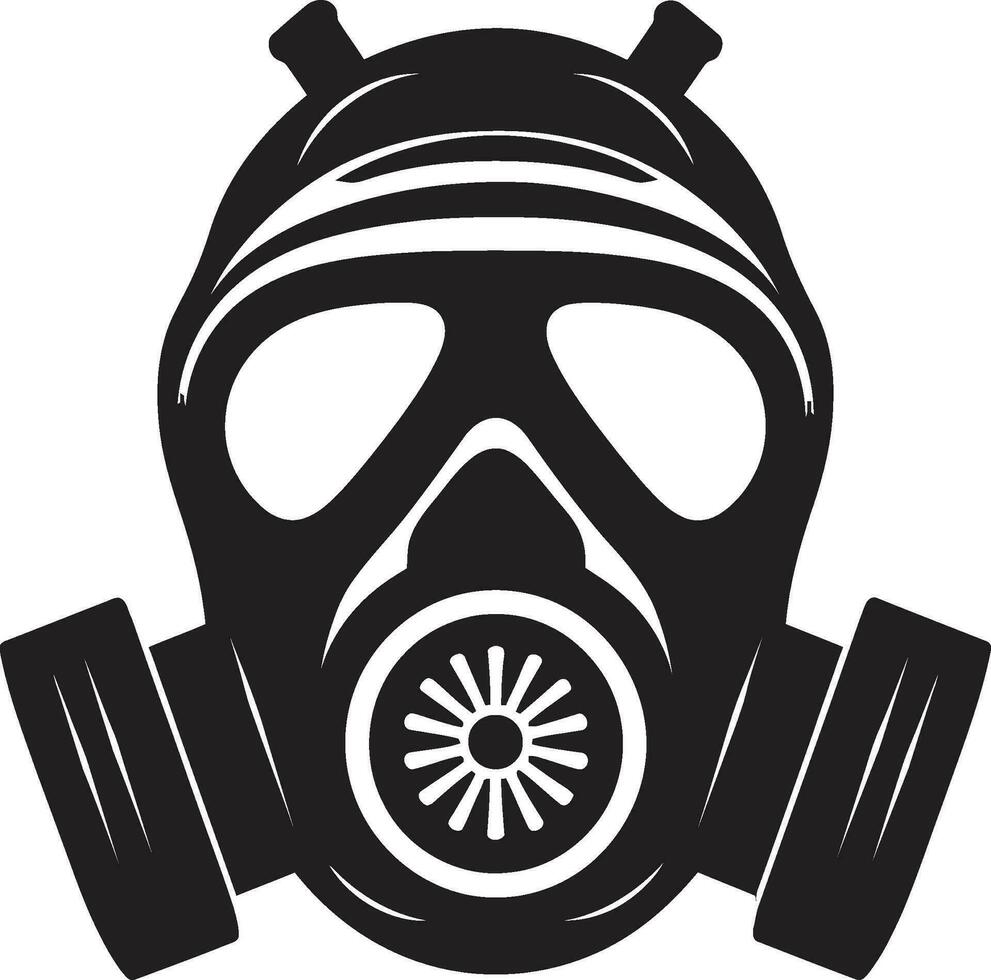 stealth verdediger gas- masker vector icoon ebbehout schild zwart gas- masker logo embleem