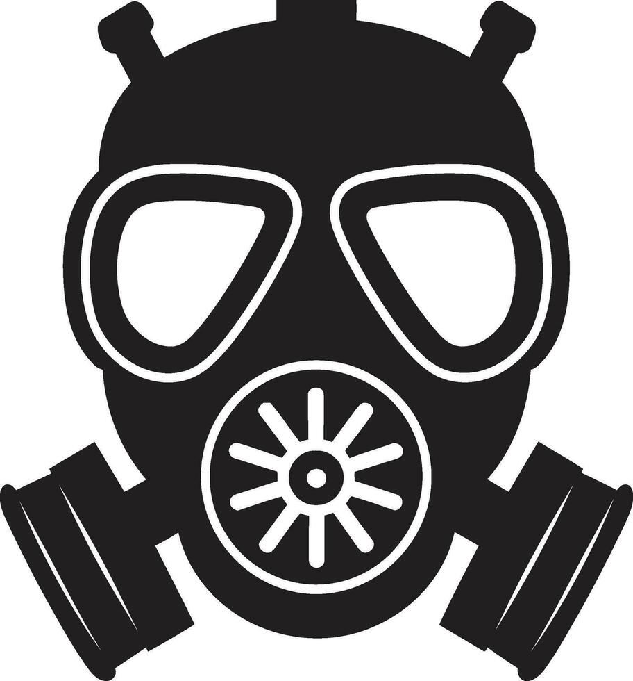 onyx beschermer zwart gas- masker embleem ontwerp obsidiaan schild gas- masker vector symbool