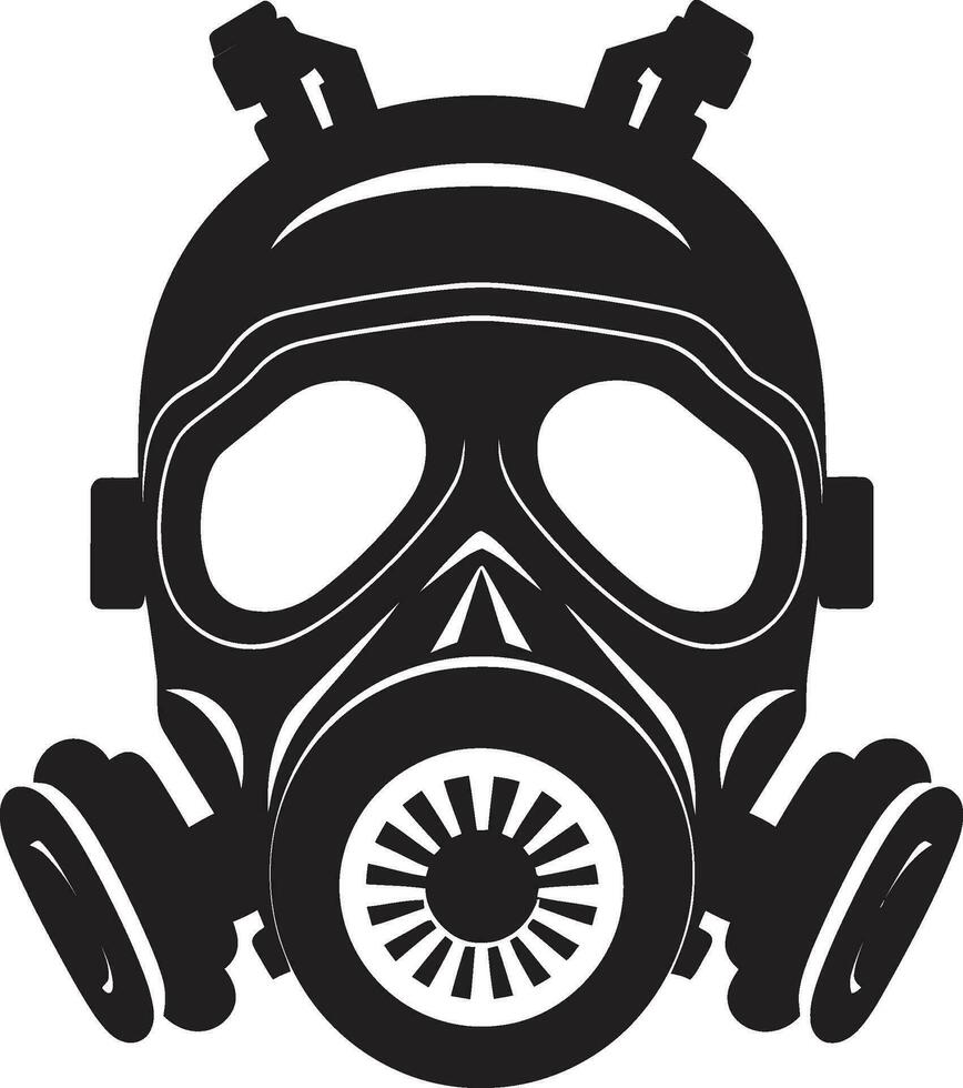 overschaduwd beschermer vector gas- masker embleem ontwerp onyx verdediger zwart gas- masker logo icoon
