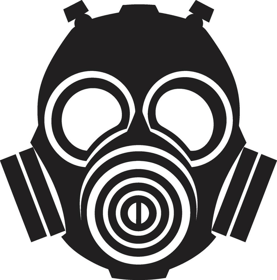 vallen van de avond beschermer zwart gas- masker logo icoon stealth schild gas- masker vector embleem ontwerp