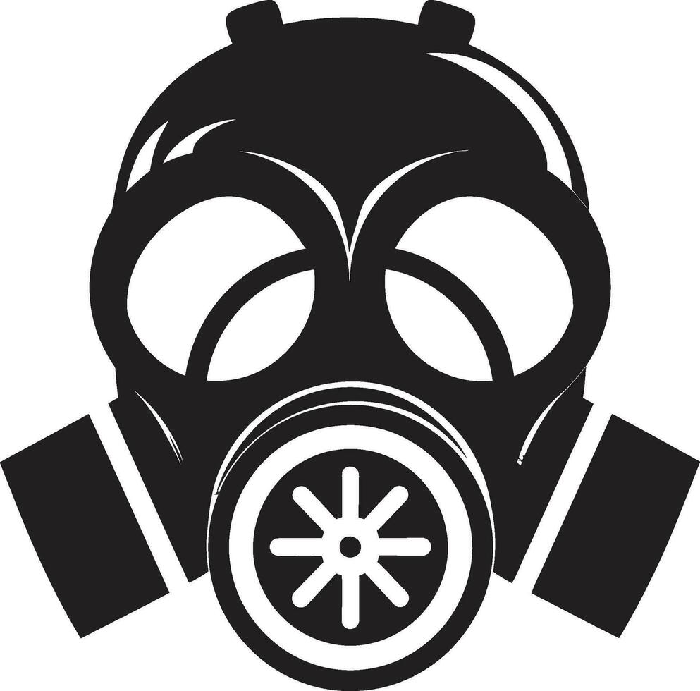 overschaduwd beschermer vector gas- masker icoon embleem onyx verdediger zwart gas- masker logo icoon