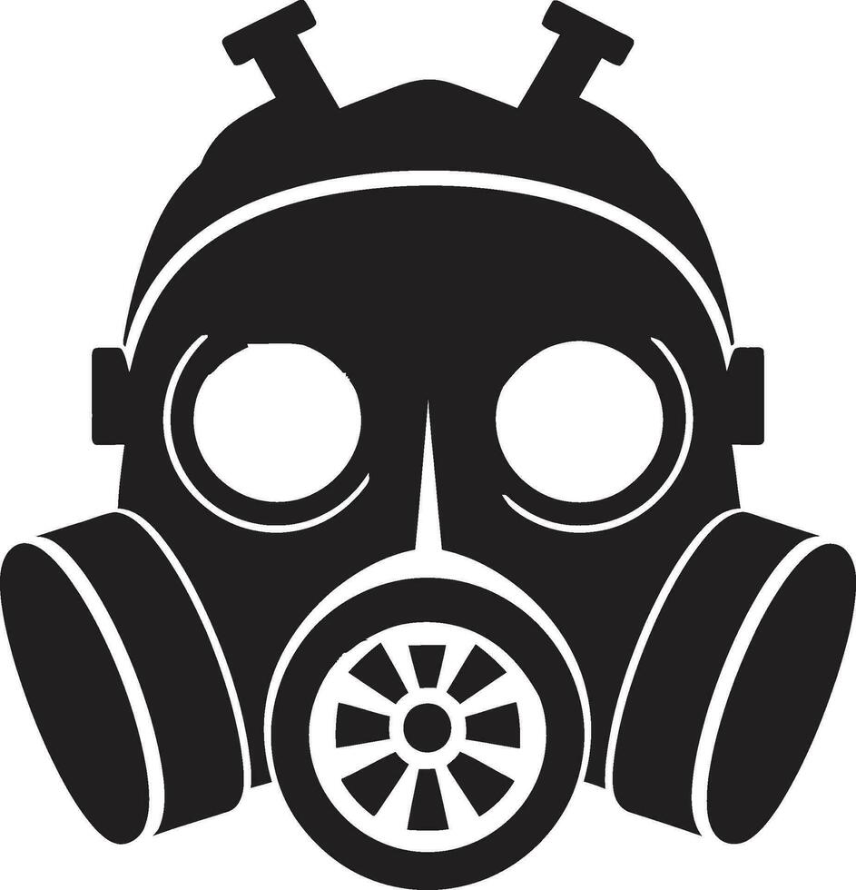 vallen van de avond voogd zwart gas- masker icoon embleem stealth verdediger gas- masker vector logo