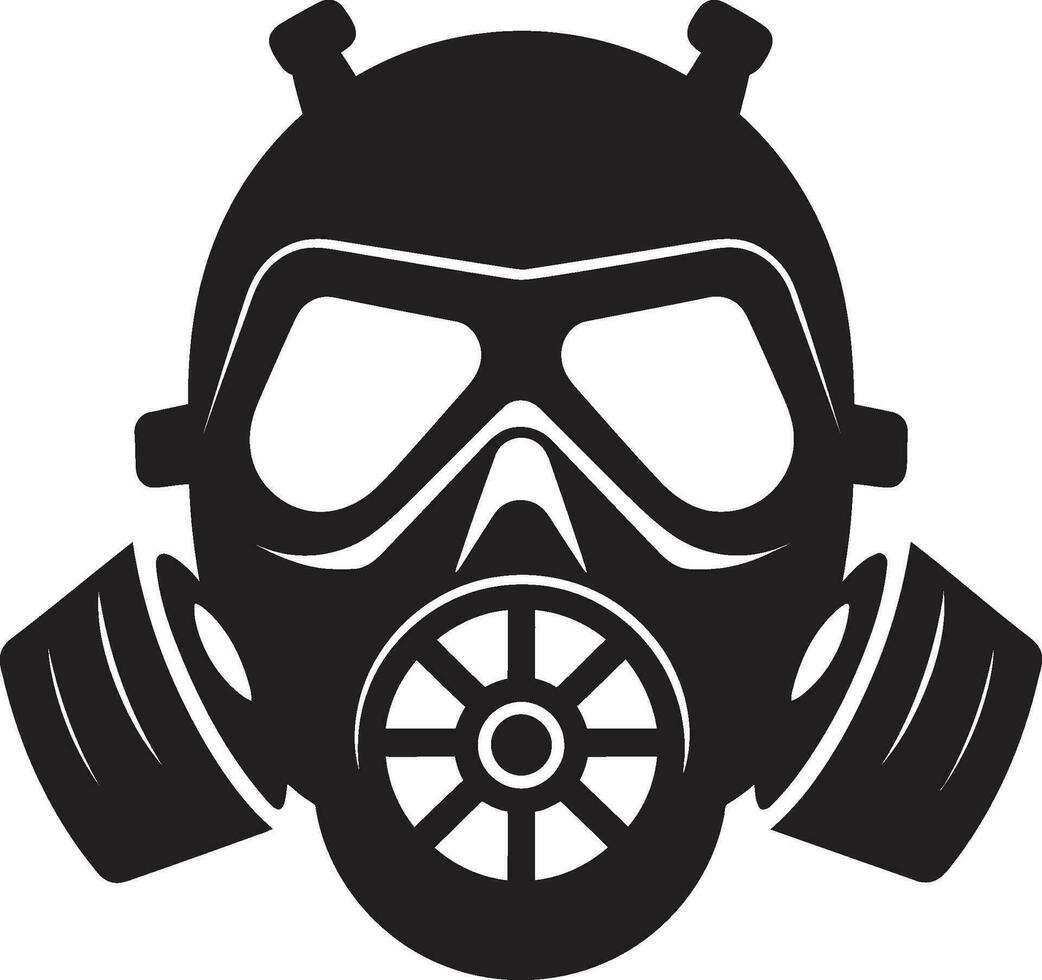 noir voogd zwart gas- masker logo embleem donker schildwacht vector gas- masker symbool