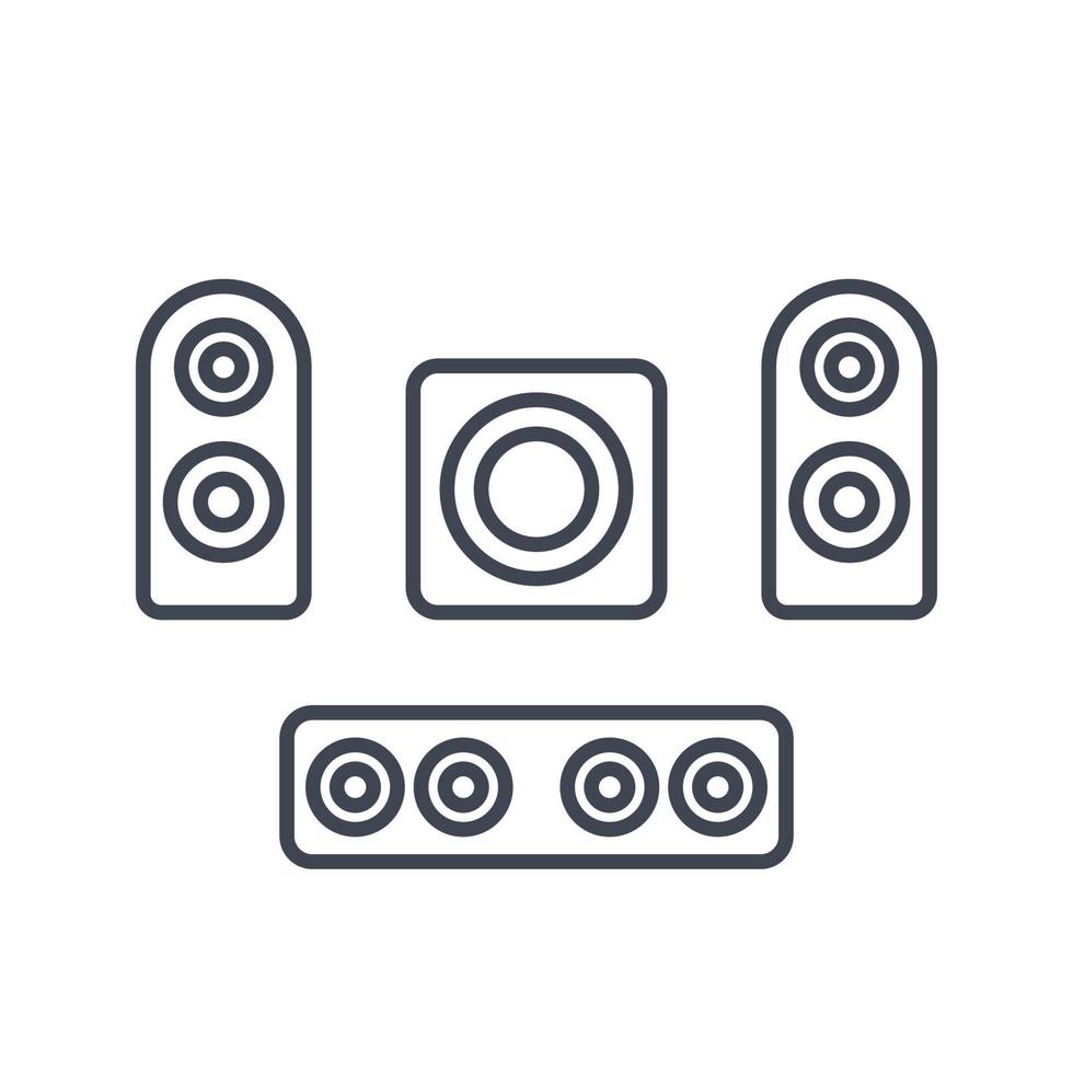 subwoofer, luidsprekers, soundbar-pictogrammen vector