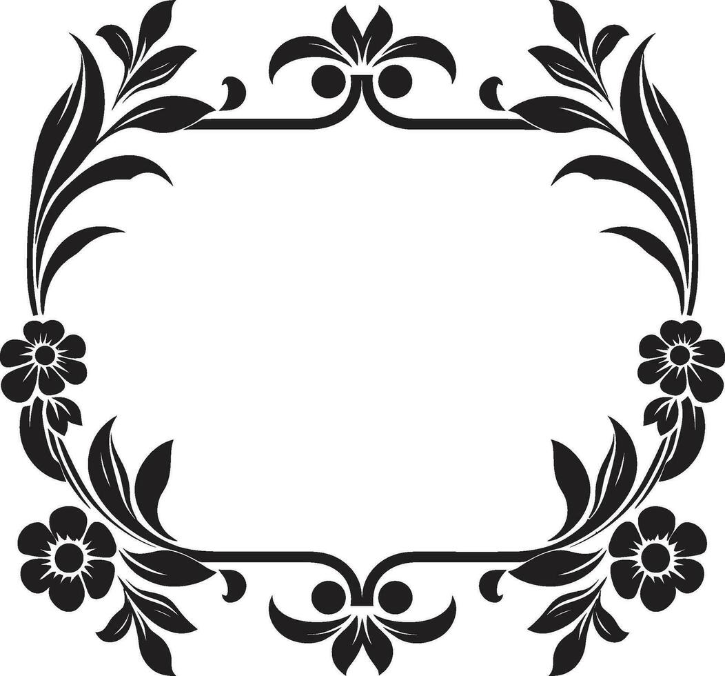 elegant ebbehout elegantie sier- embleem ingewikkeld noir borders zwart vector logo