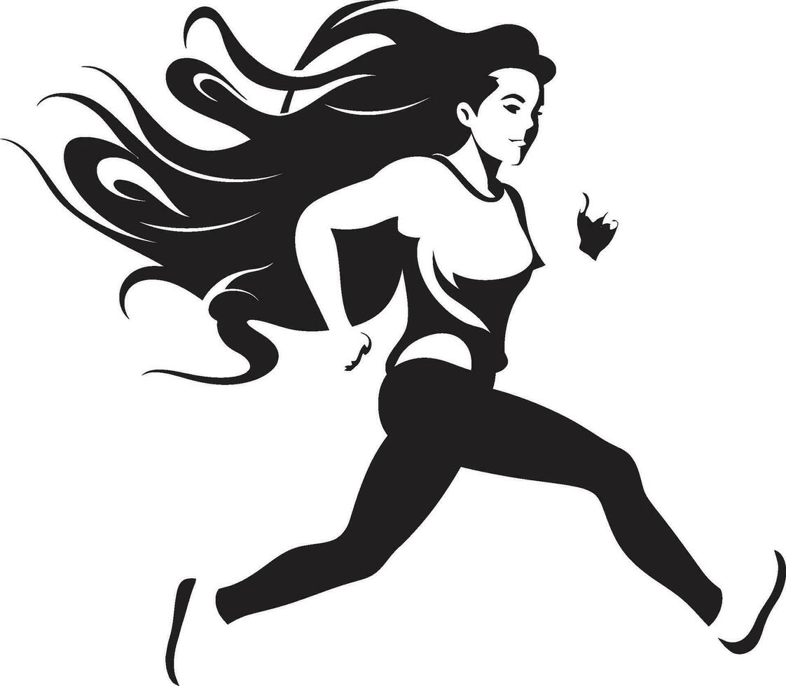 bevallig behendigheid zwart dames vector logo atletisch stromen vector logo van rennen vrouw