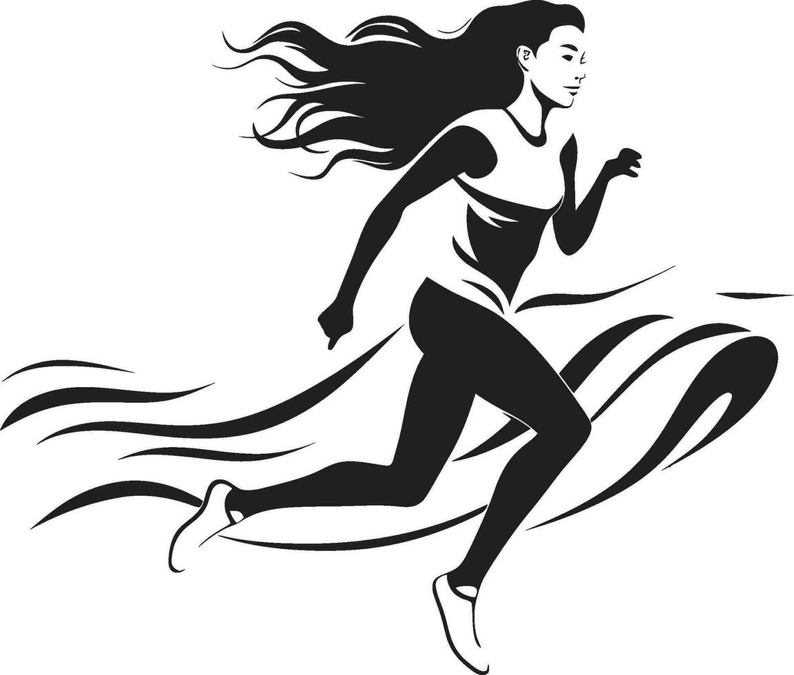 stoutmoedig momentum zwart vector logo ontwerp atletisch floreren vector logo van een rennen vrouw