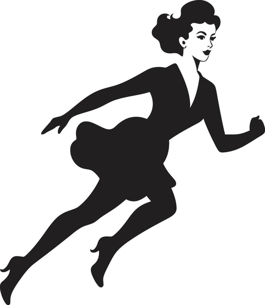 bevallig snelheid zwart dames vector logo atletisch elegantie vector logo van rennen vrouw