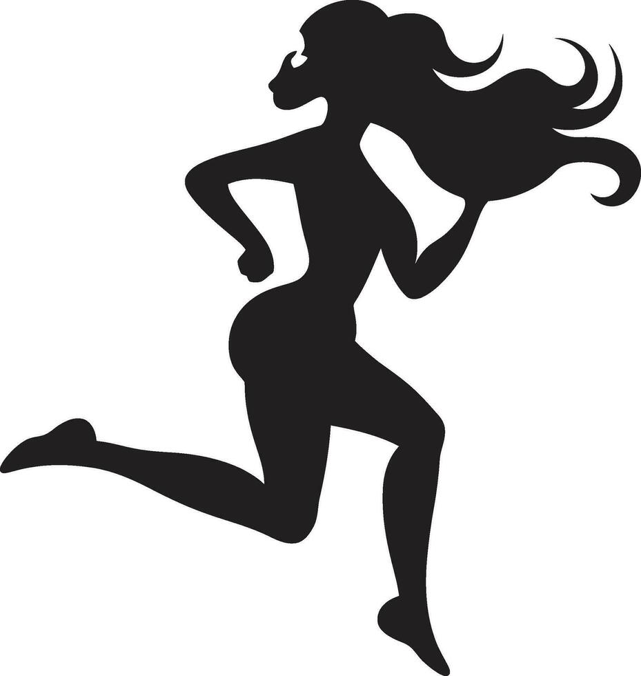 bevallig prestatie zwart dames vector logo atletisch beweging vector logo van rennen vrouw