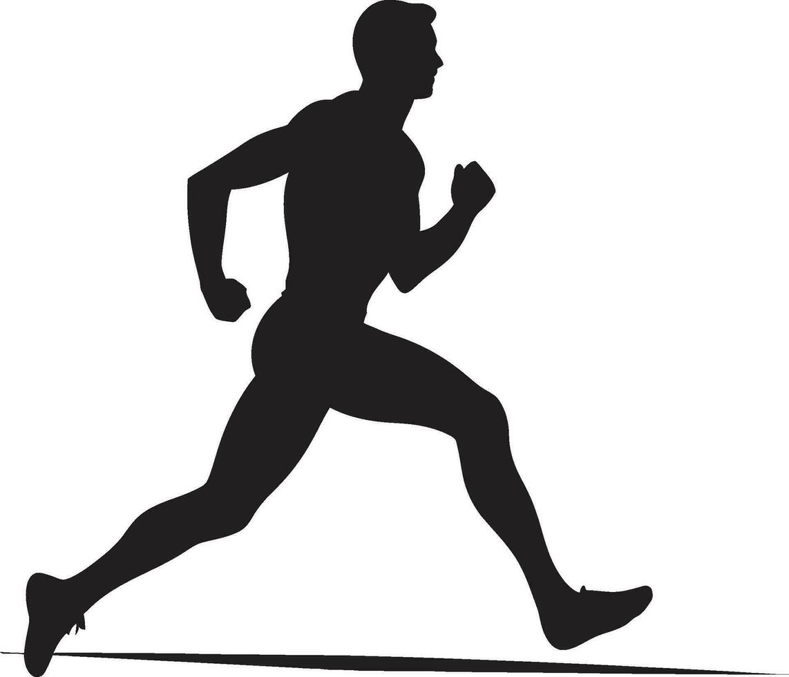 vloeistof beweging rennen atleten zwart logo bevallig sprint zwart vector icoon van mannetje loper
