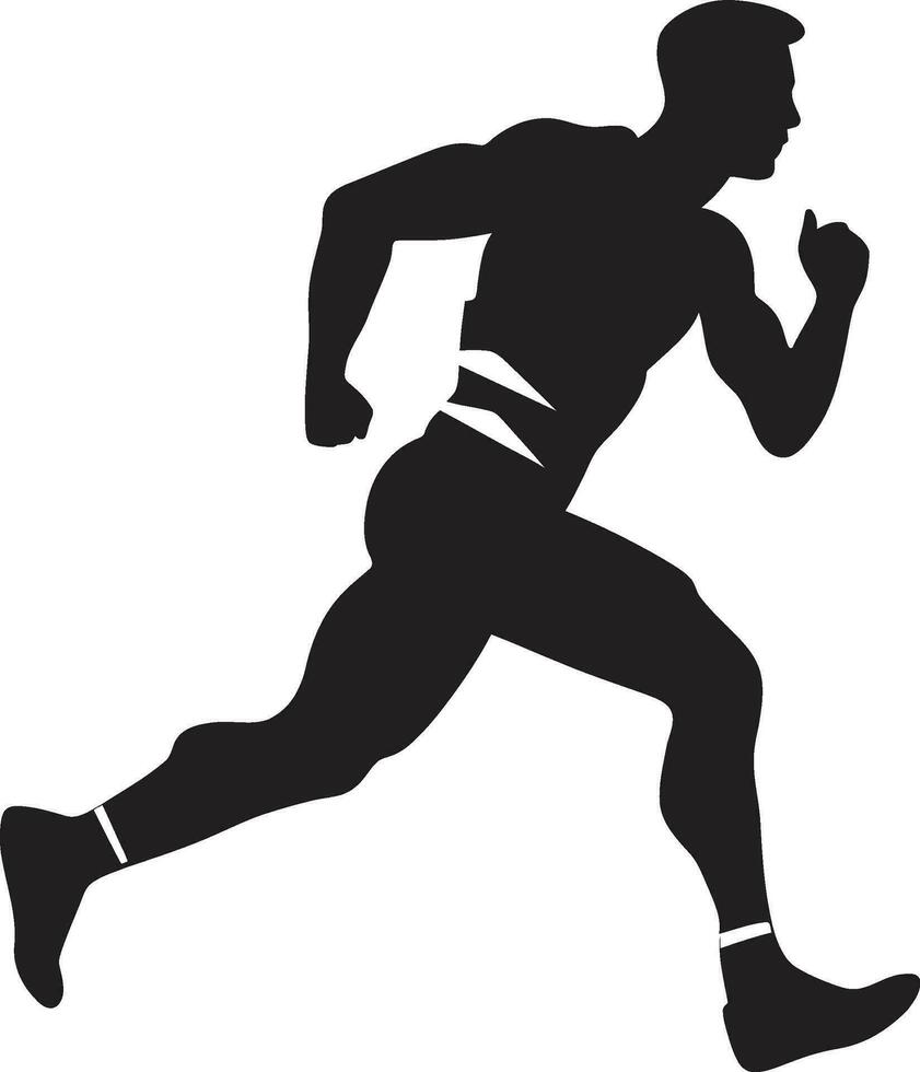 vloeistof beweging rennen atleten zwart logo bevallig sprint zwart vector icoon van mannetje loper