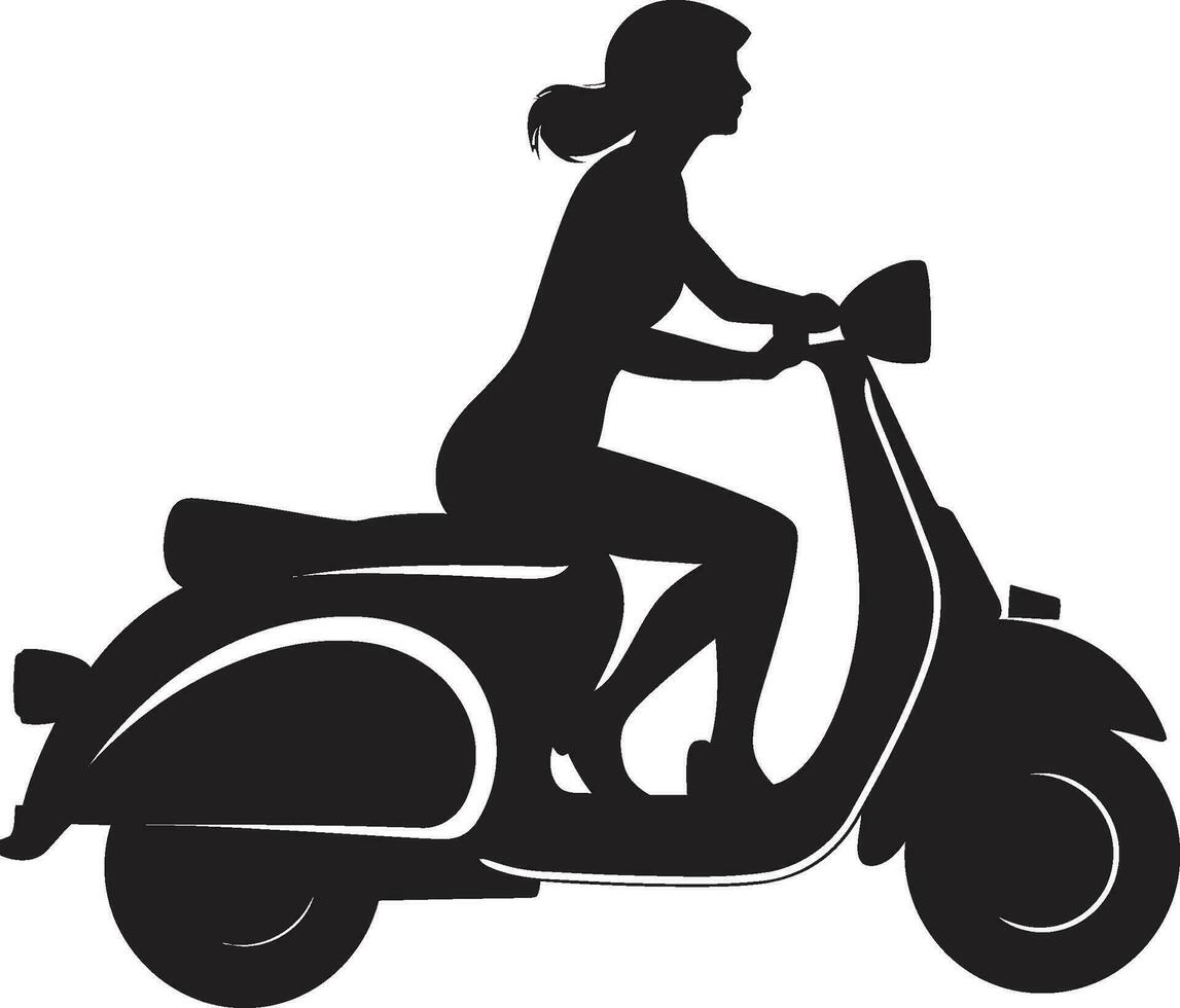 straatglidechisch zwart vector symbool trendyrijder scooter icoon ontwerp