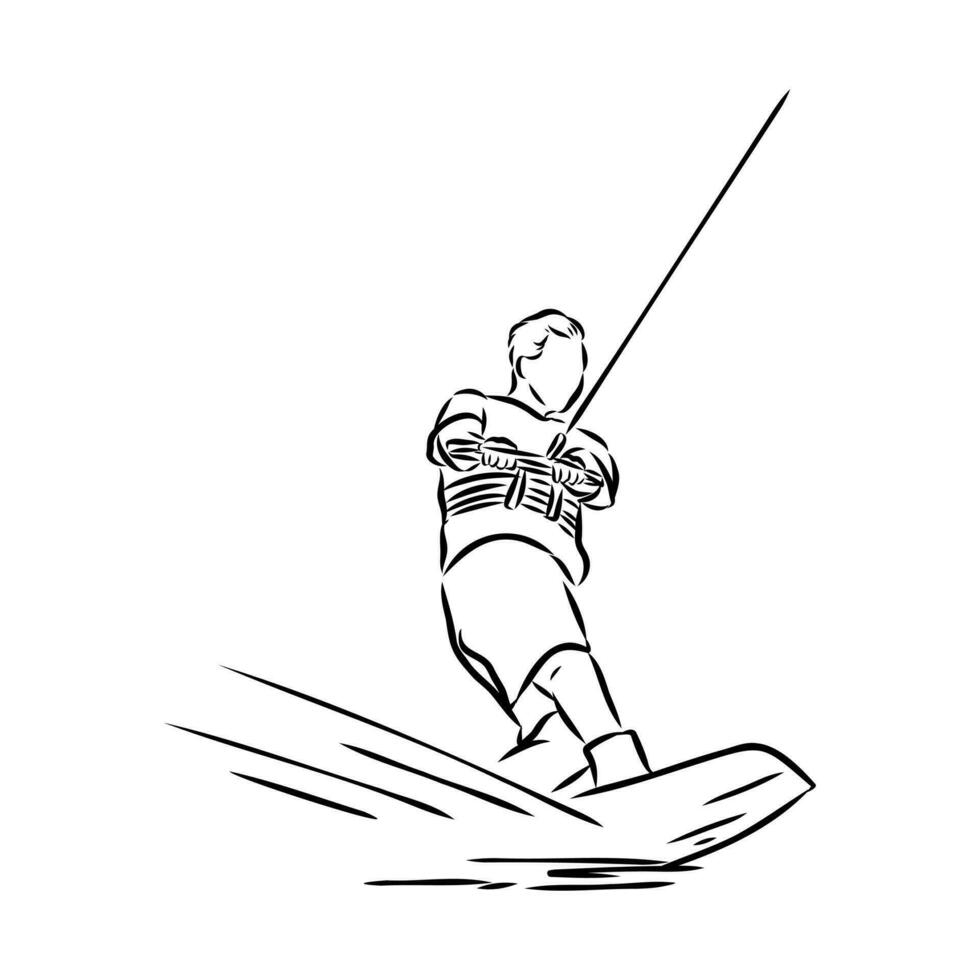 wakeboarden vector schetsen