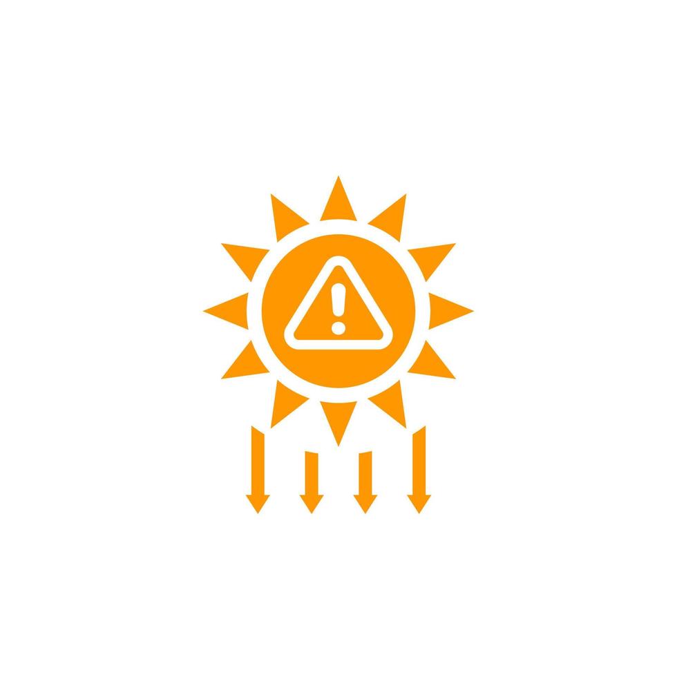 uv-stralingswaarschuwing, zonne-ultraviolet icoon vector