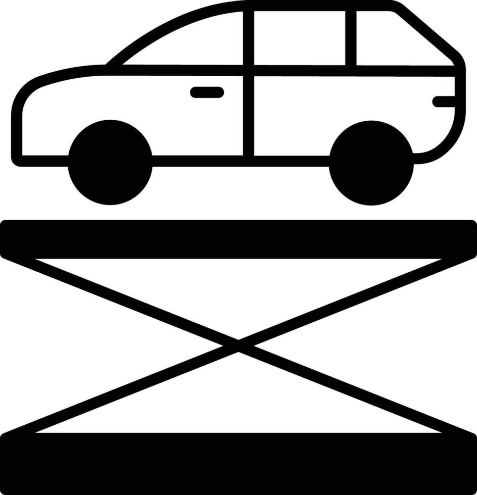 auto onderhoud optillen solide glyph vector illustratie