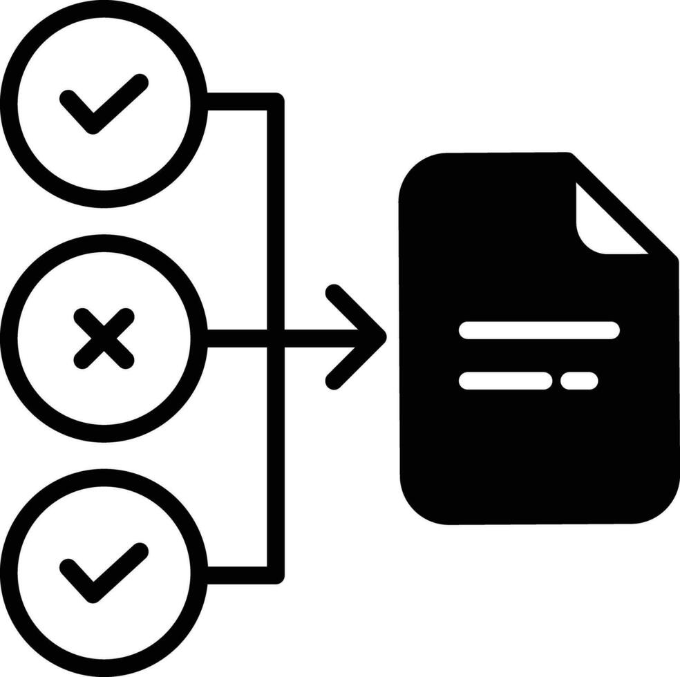 regelen document solide glyph vector illustratie