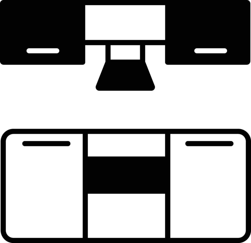 keuken solide glyph vector illustratie