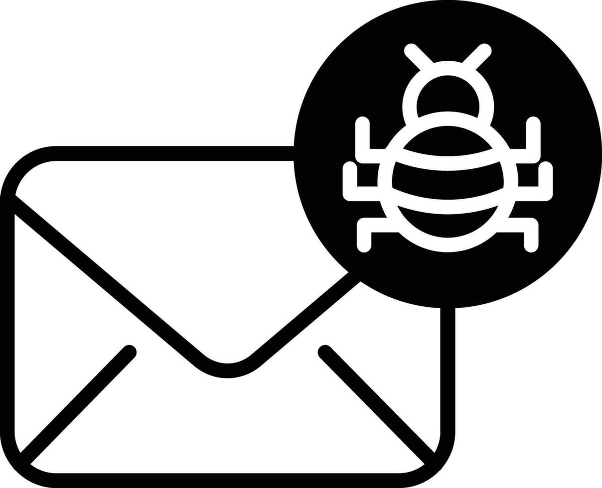 mail kever solide glyph vector illustratie