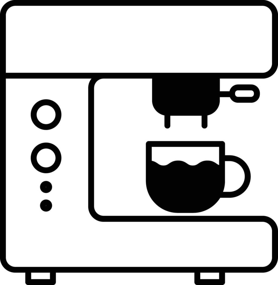 koffie maker solide glyph vector illustratie