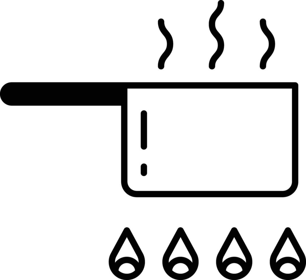 Koken pan solide glyph vector illustratie