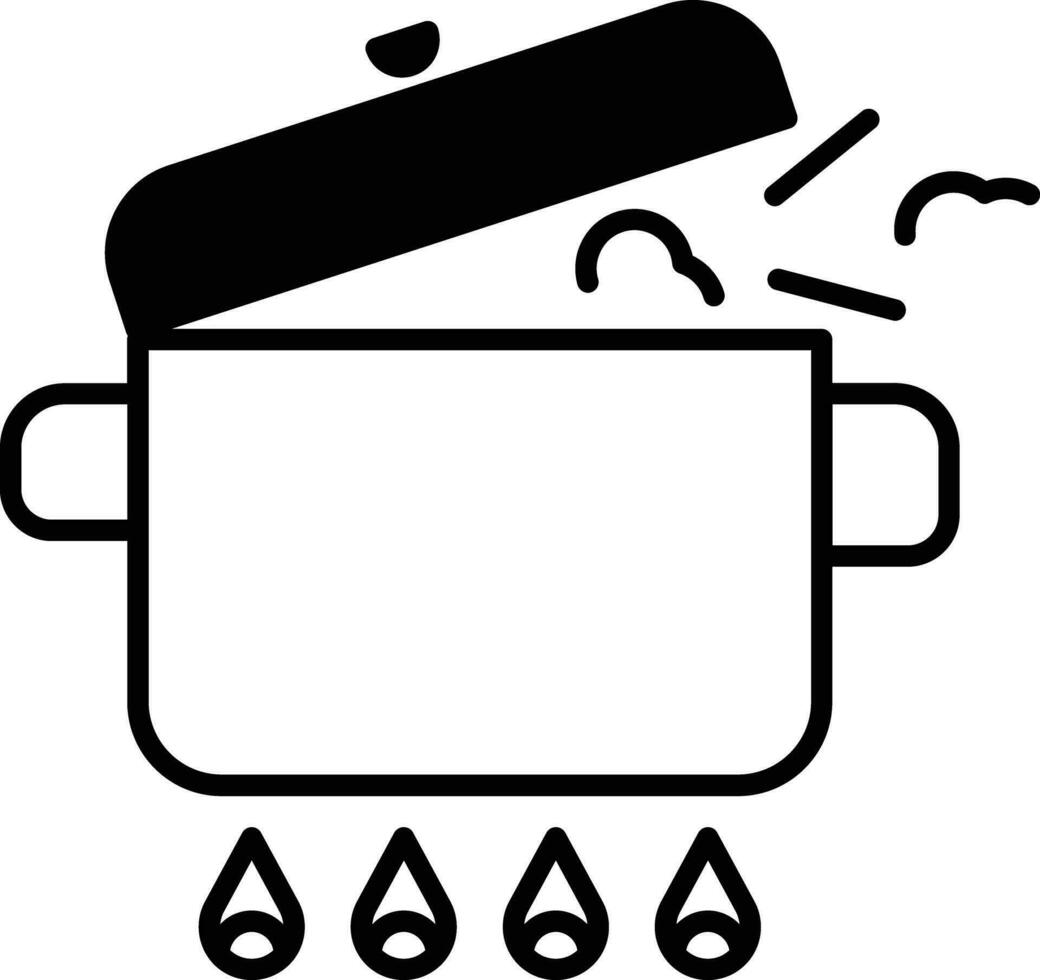 Koken solide glyph vector illustratie