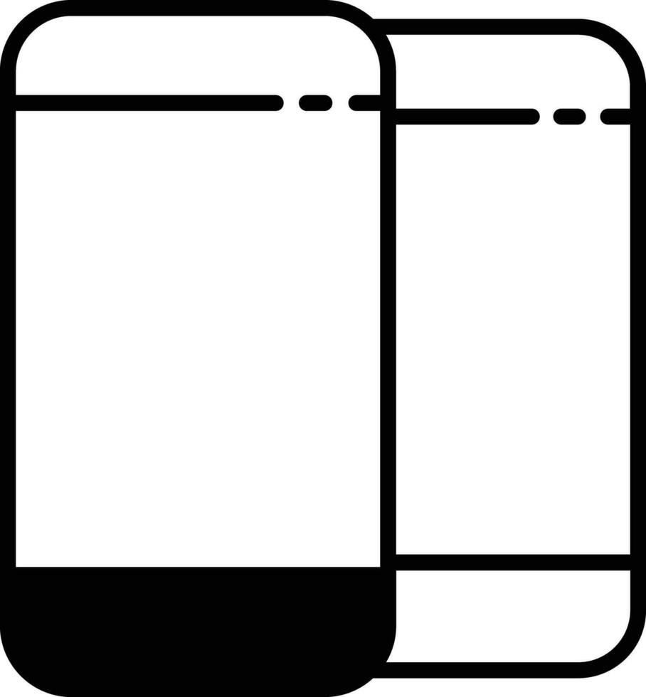 telefoons solide glyph vector illustratie