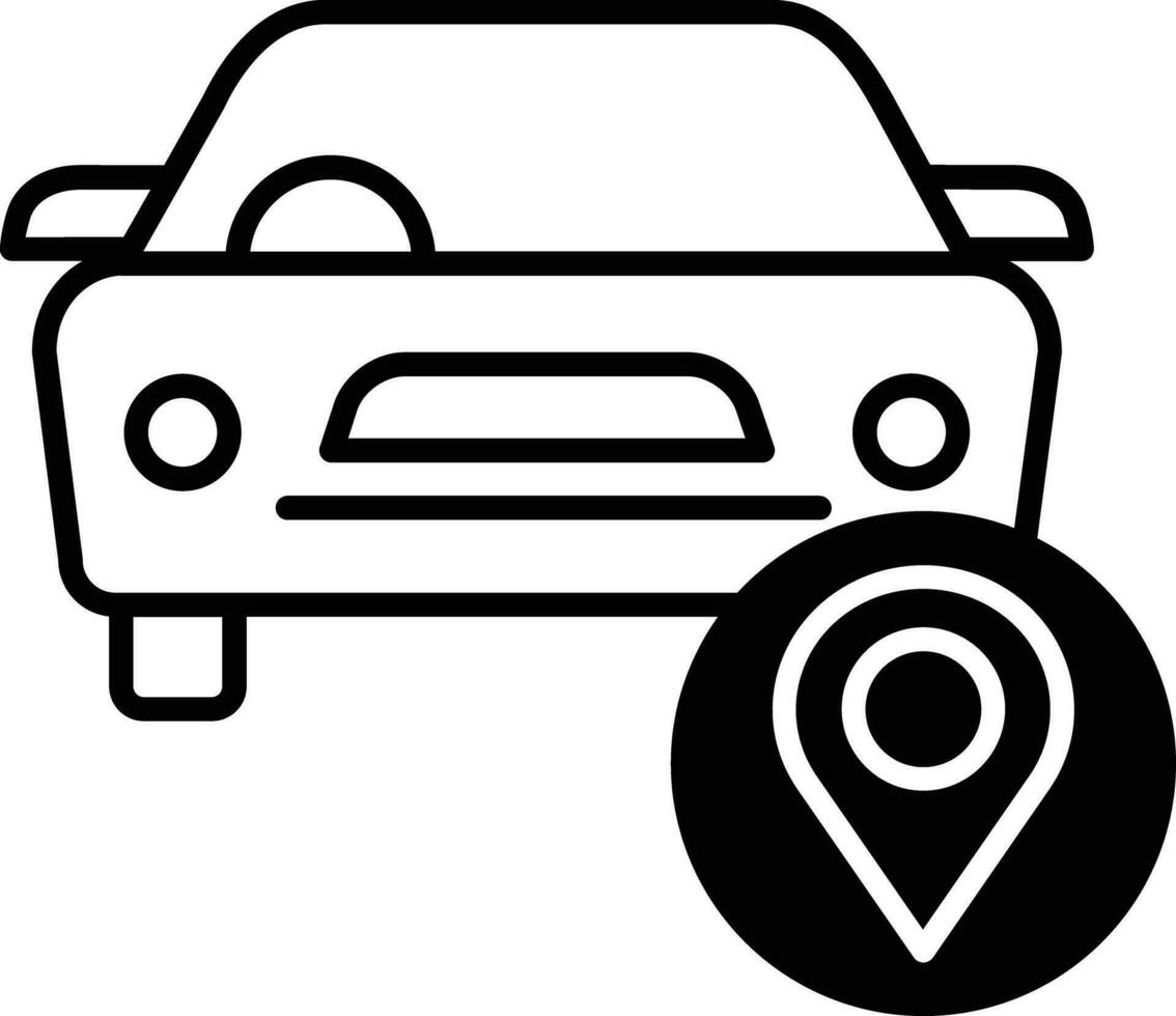 auto navigeren solide glyph vector illustratie