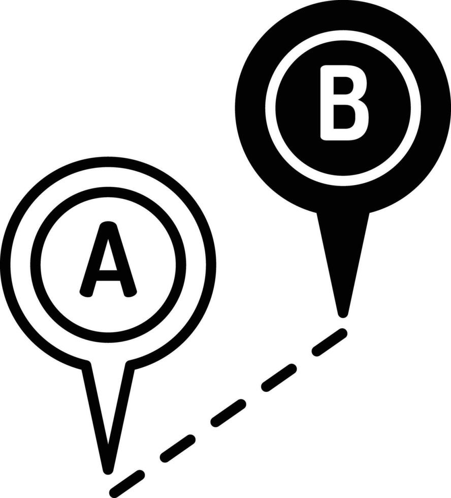 een naar b solide glyph vector illustratie