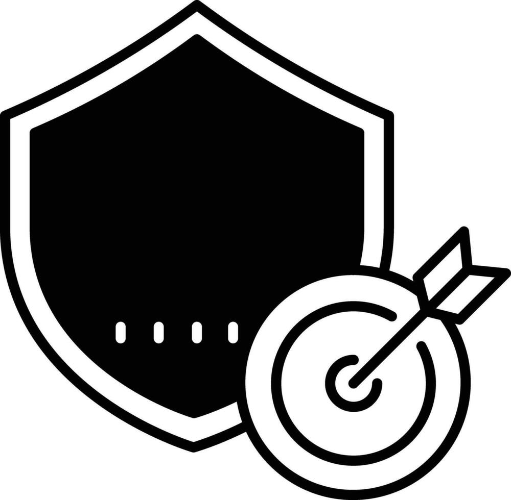 doelwit veiligheid solide glyph vector illustratie