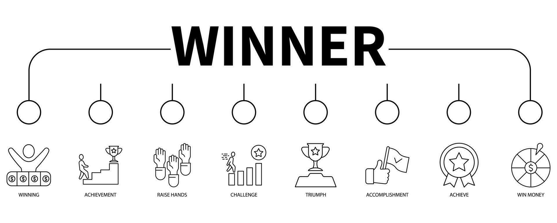 winnaar banier web icoon vector illustratie concept
