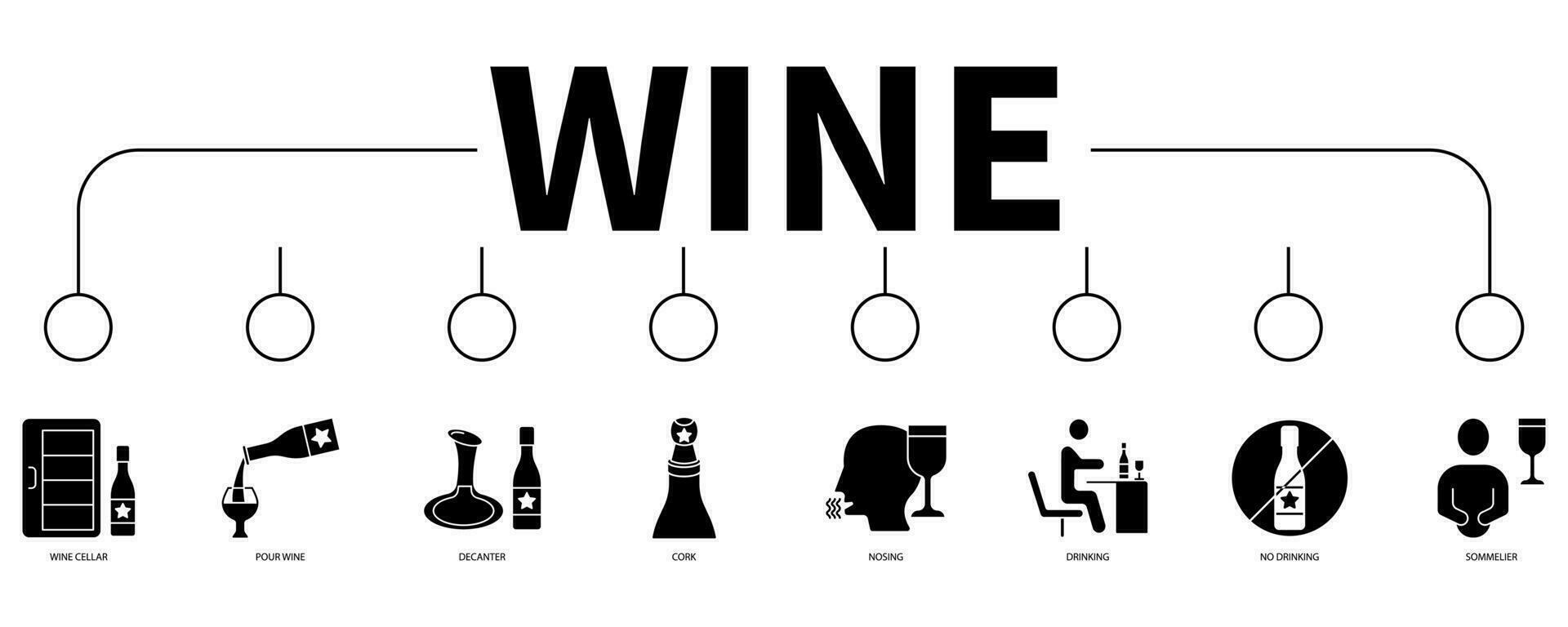 wijn banier web icoon vector illustratie concept
