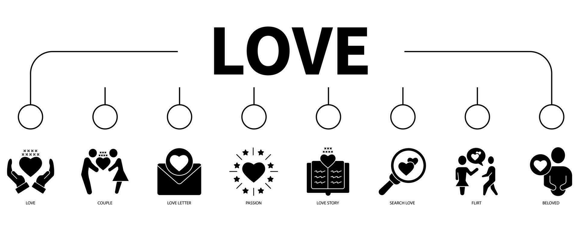 liefde banier web icoon vector illustratie concept