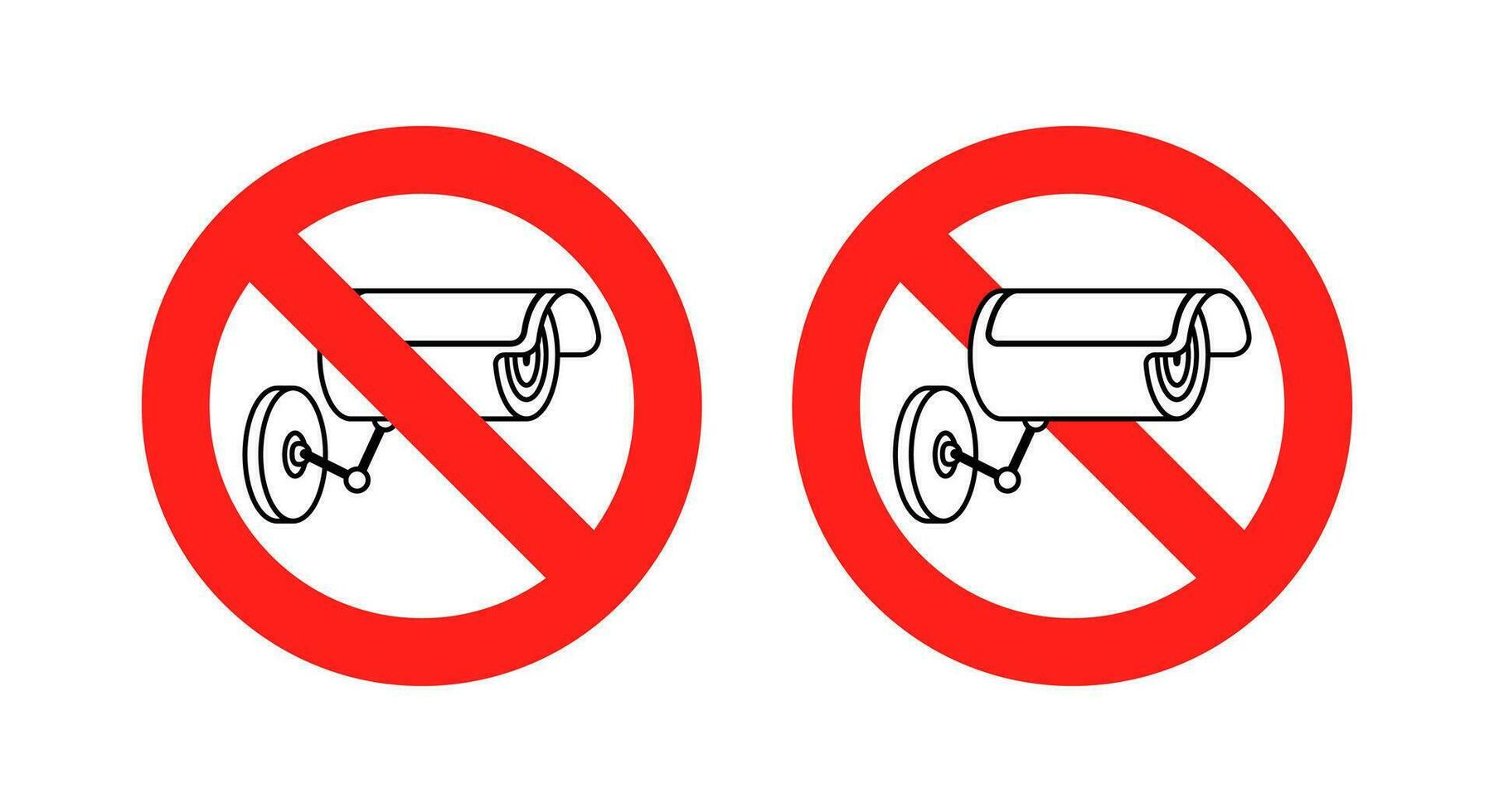 Nee veiligheid camera teken. Nee kabeltelevisie. toezicht zone verbieden. vector