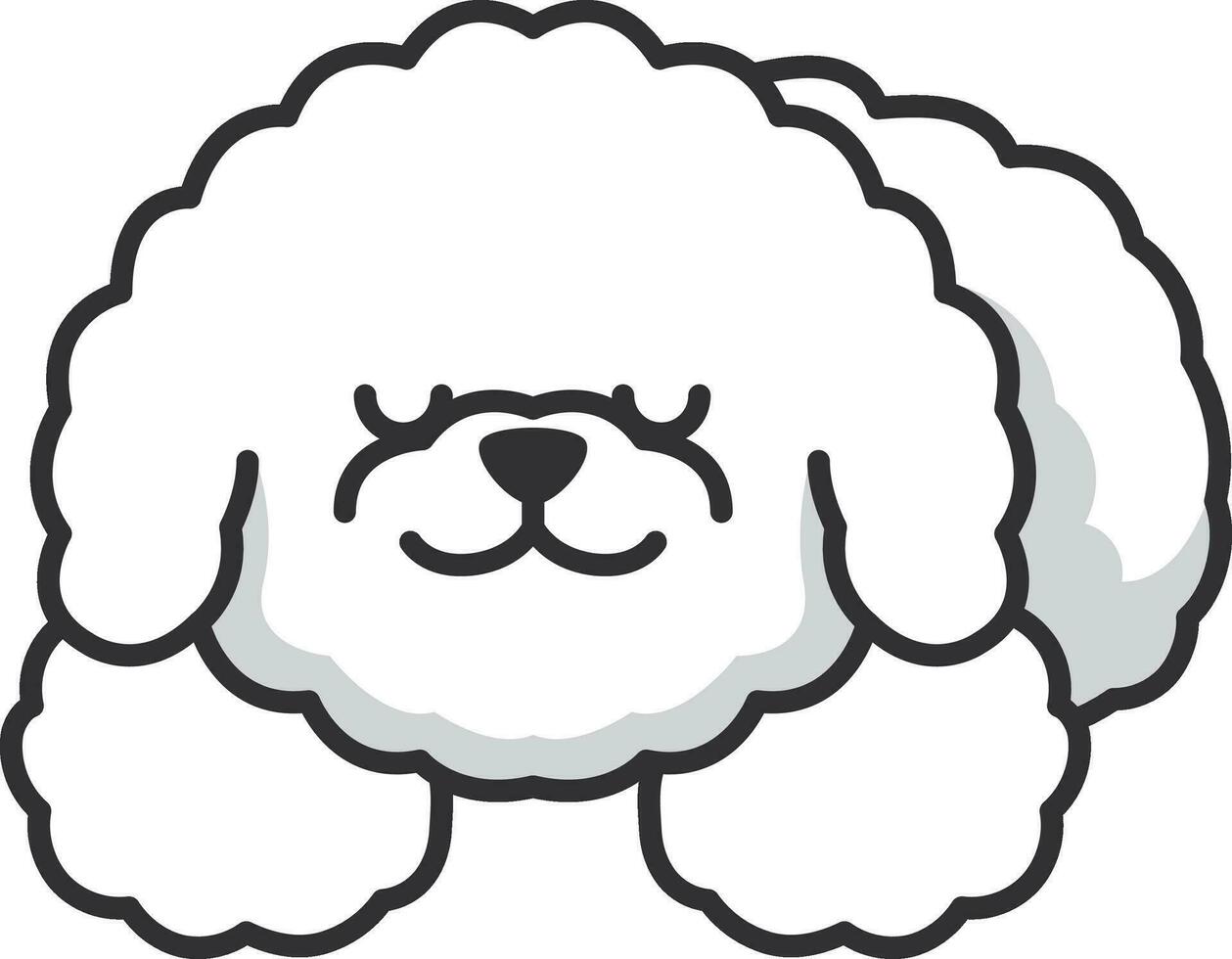 schattig bichon hond tekening vector illustratie. schattig tekenfilm hond.