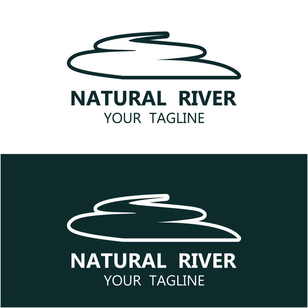 rivier- logo met combinatie van bergen en bouwland met vector concept ontwerp. logo voor veel soort van bedrijf, reizen agentschap en natuur fotograaf