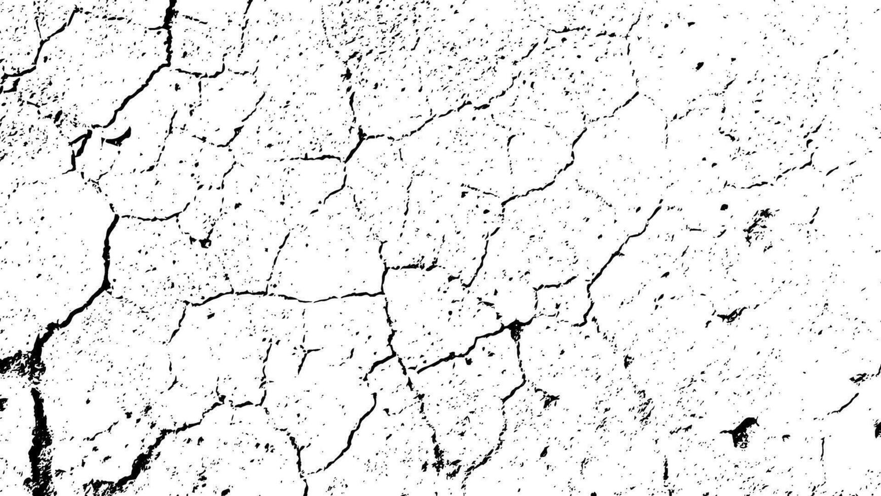 een zwart en wit beeld van een gebarsten muur gebarsten gebarsten structuur achtergrond, structuur barst structuur bodem gebroken structuur scheuren modder kalksteen beton structuur klei droog stoffig structuur knetteren vector