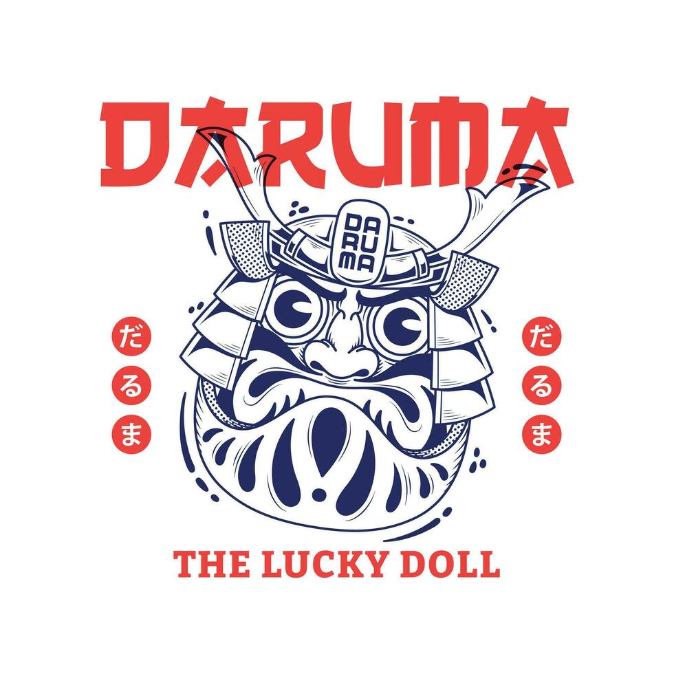 Japans Daruma pop streetwear t-shirt illustratie ontwerp vector