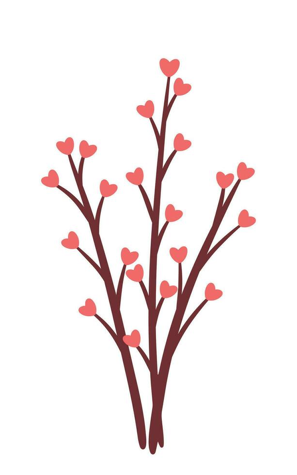 hart bloem tekening vector illustratie voor Valentijn element decoratie