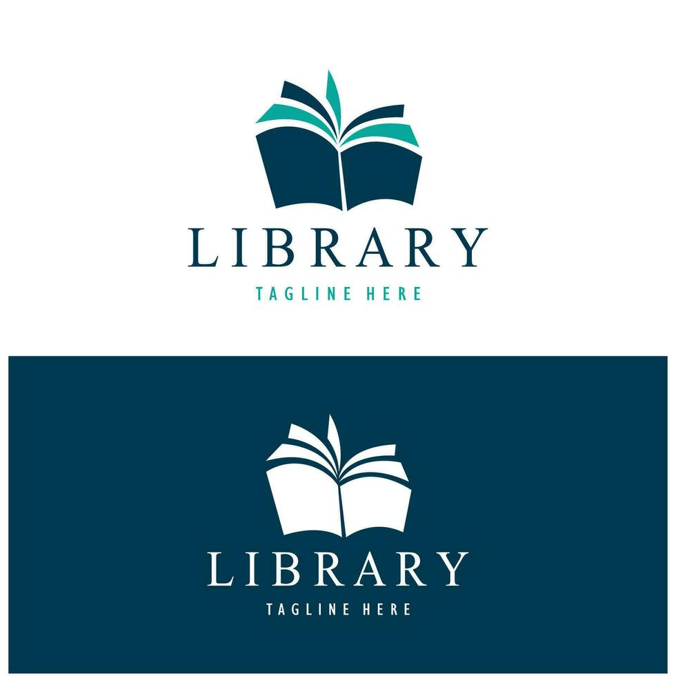 boek of bibliotheek logo voor boekhandels, boek bedrijven, uitgevers, encyclopedieën, bibliotheken, opleiding, digitaal boeken, vectoren