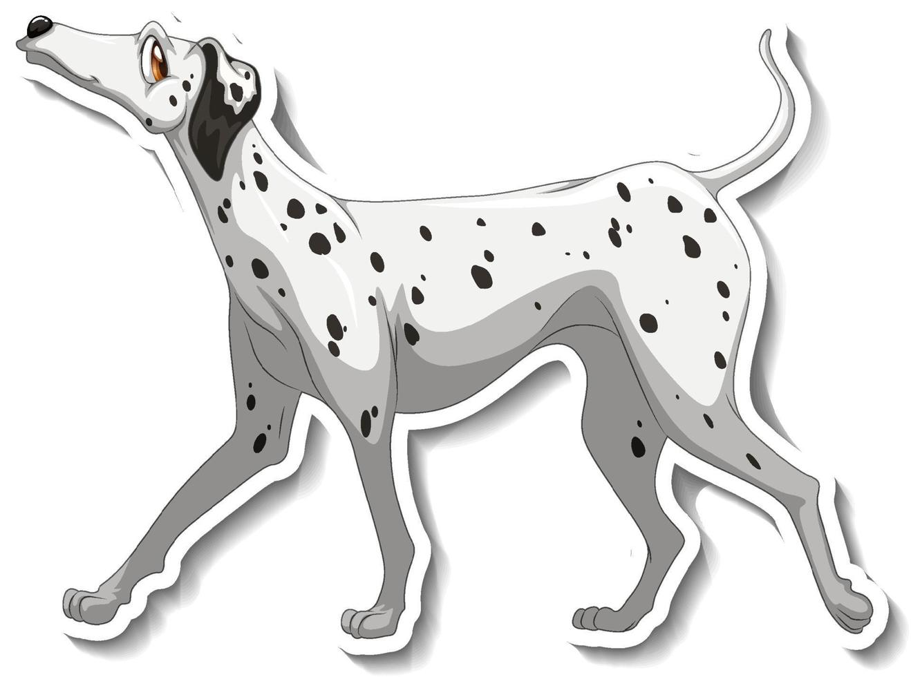 stickerontwerp met geïsoleerde dalmatische hond vector