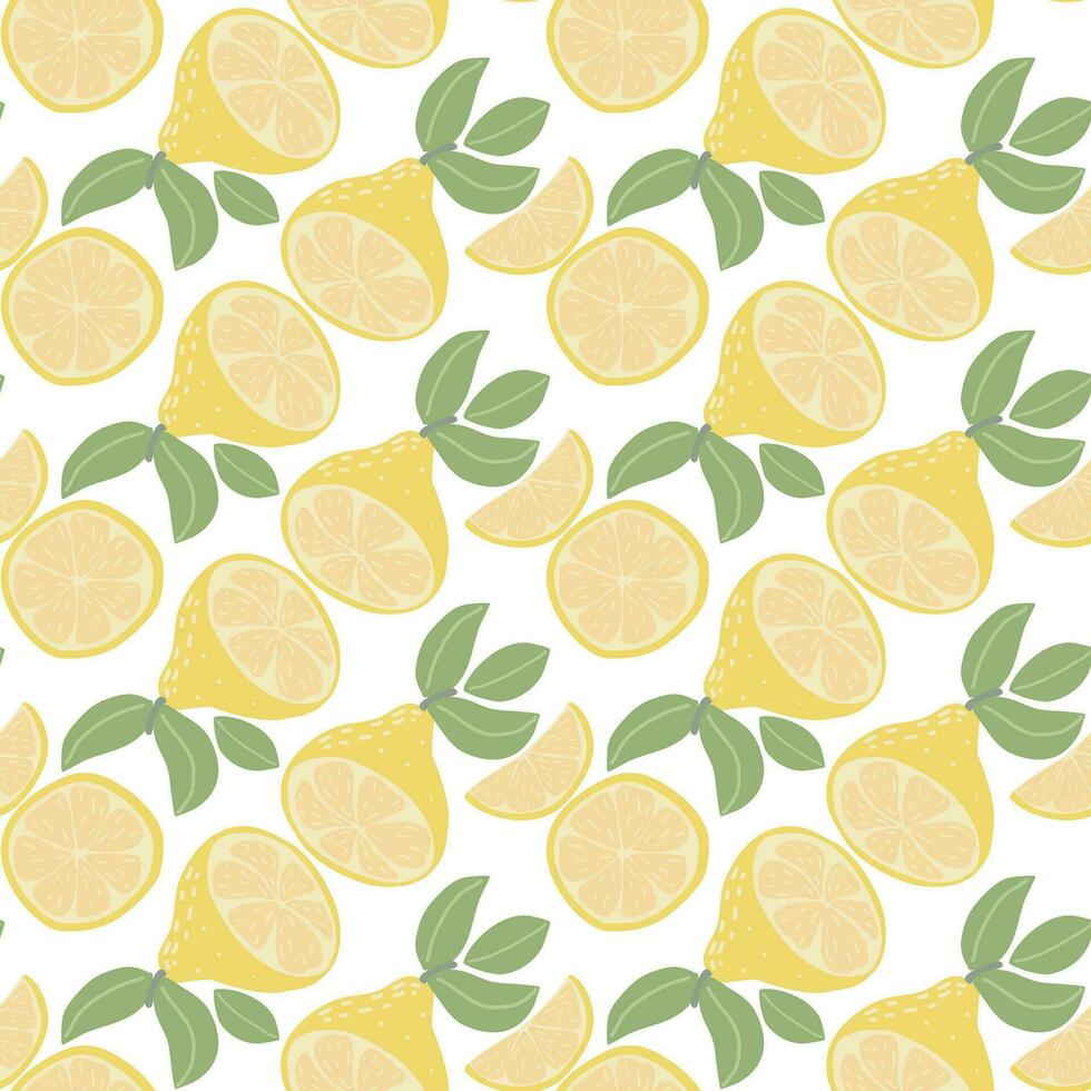 botanisch citrus naadloos patroon vector illustratie