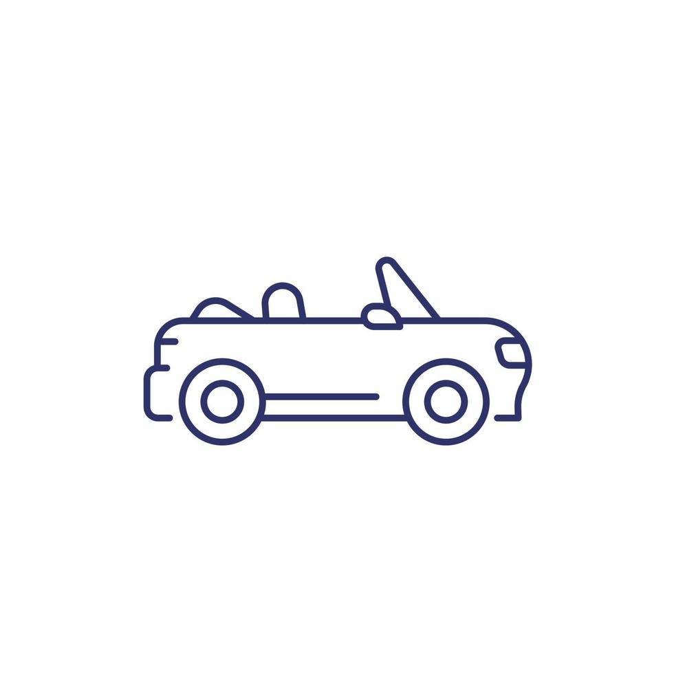 cabriolet auto lijn pictogram, vector