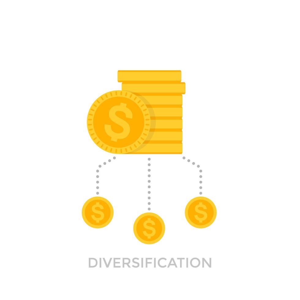 financiële diversificatie vector icon